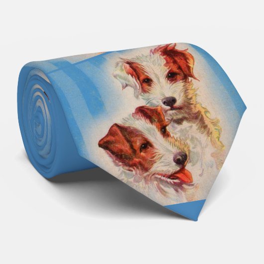 Jack Russell terriërs print Stropdas (Opgerold)