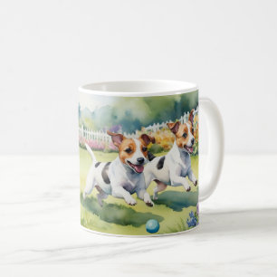 Jack Russell Terriërs Speelse Honden Aquarel Koffiemok