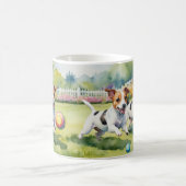 Jack Russell Terriërs Speelse Honden Aquarel Koffiemok (Center)
