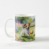 Jack Russell Terriers Speelse honden Waterverf Koffiemok (Links)