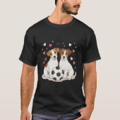 Jack Russell Terriers with soccer ball for Valenti T-shirt (Voorkant)