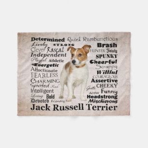 Jack Russell Traits Fleece Blanket