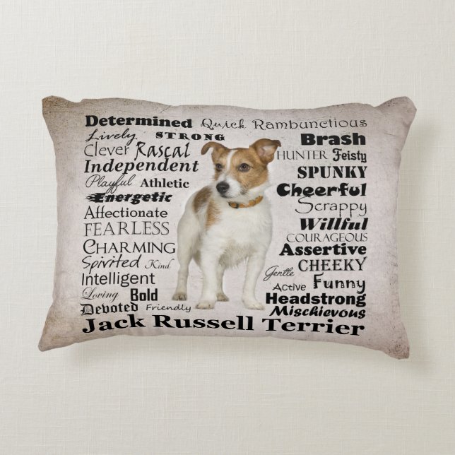Jack Russell Traits Pillow Accent Kussen (Achterkant)
