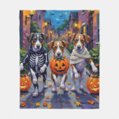Jack Russell Trick-or-Treating Halloween kostuums Fleece Deken (Voorkant)