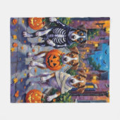 Jack Russell Trick-or-Treating Halloween kostuums Fleece Deken (Voorkant (Horizontaal))