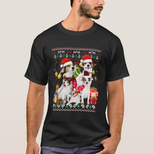 Jack Russell Ugly Santa T-shirt (Voorkant)