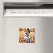 Jack Russell verlaat in de herfst de Thanksgiving Magneet (Insitu (Vaatwasser))