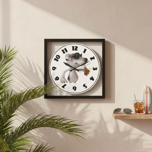 Jack Russell Wearing Sunglasses Clock Grote Klok
