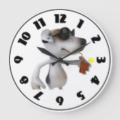 Jack Russell Wearing Sunglasses Clock Grote Klok (Voorkant)