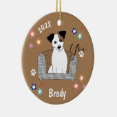 Jack Russell Xmas Keramisch Ornament (Rechts)