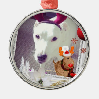 Jack Russell Xmas Metalen Ornament