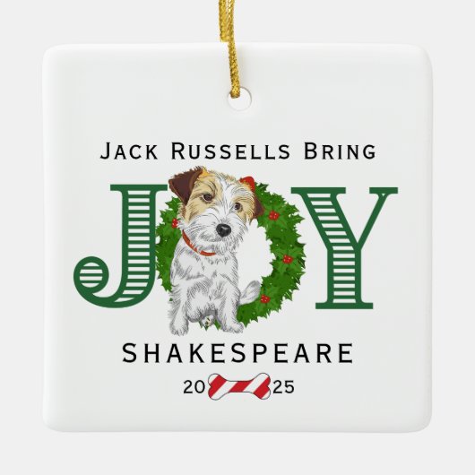 Jack Russells Bring Joy Keramisch Ornament (Voorkant)