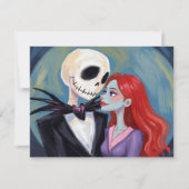 Jack & Sally Halloween Painting Feestdagenkaart (Voorkant)