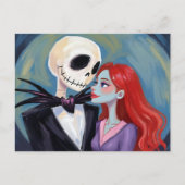 Jack & Sally Halloween Schilderij Feestdagenkaart (Voorkant)