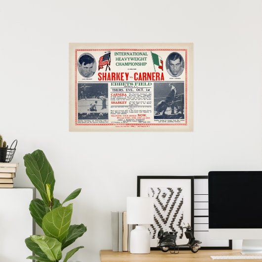Jack Sharkey versus Primo Carnera Boxing Poster (Thuiskantoor)