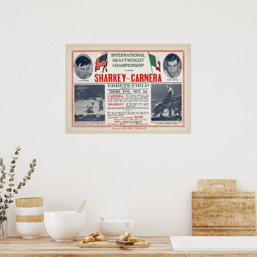  Jack Sharkey versus Primo Carnera Boxing Poster (Keuken)