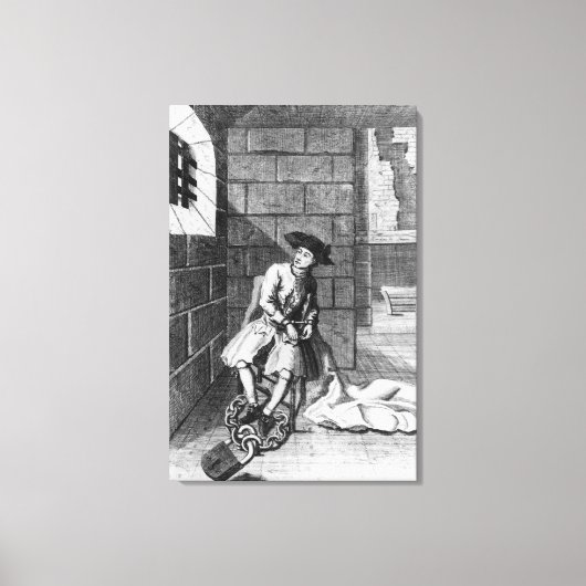 Jack Shepperd in Newgate Prison, 1724 Canvas Afdruk (Voorkant)