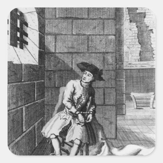 Jack Shepperd in Newgate Prison, 1724 Vierkante Sticker (Voorkant)