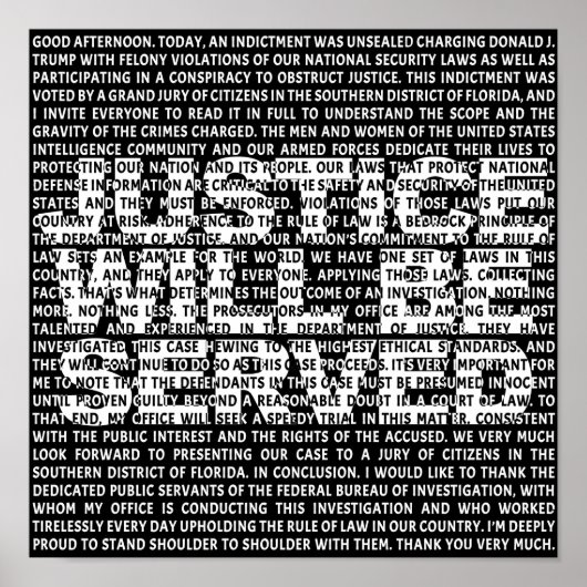 Jack Smith Anti Trump Aanklacht Politiek Quote Poster (Voorkant)