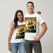 Jack Sparrow boot Varen in de Gouden Horizon T-shirt (Unisex)