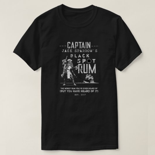 Jack Sparrow Rum Pirates of the Caribbean  T-shirt (Design voorkant)