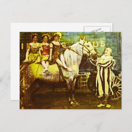 Jack the Clown and the Three Queens  Circus Briefkaart (Voorkant / Achterkant)