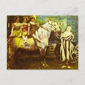 Jack the Clown and the Three Queens  Circus Briefkaart (Voorkant)