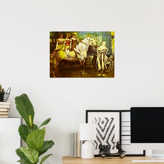 Jack the Clown and the Three Queens  Circus Poster (Thuiskantoor)