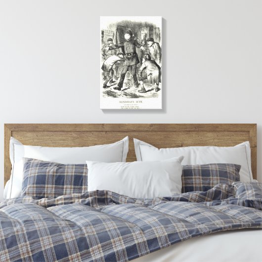 Jack the Ripper - Blind Man's Buff, 1888 Canvas Afdruk (Insitu (Slaapkamer))