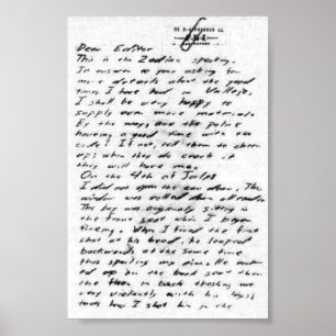 Jack The Ripper Letter Poster