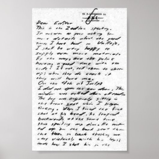 Jack The Ripper Letter Poster (Voorkant)