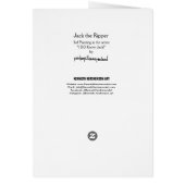 Jack the Ripper, Semi-Gloss Wenskaart (Achterkant)