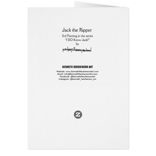 Jack the Ripper, Semi-Gloss Wenskaart (Achterkant)