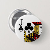 Jack van clubs spelen Kaart Ronde Button 5,7 Cm (Voorkant /achterkant)