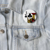 Jack van clubs spelen Kaart Ronde Button 5,7 Cm (In situ)