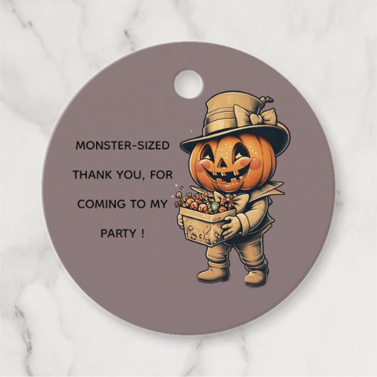 Jack van lantaarn Halloween Bedankjes Labels (Voorkant)