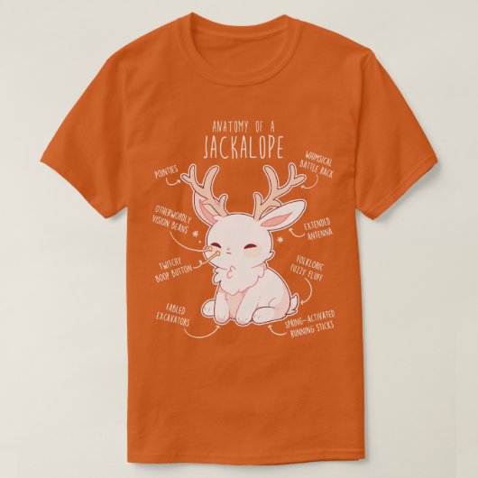 Jackalope Anatomie T-shirt (Design voorkant)