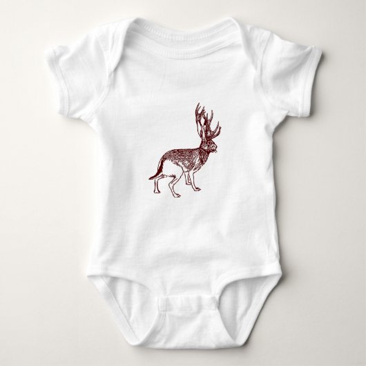 Jackalope Baby One Piece Baby Romper Bodysuit (Voorkant)