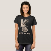 Jackalope BELIEVE Magical Creature Mythological Fa T-shirt (Voorkant volledig)