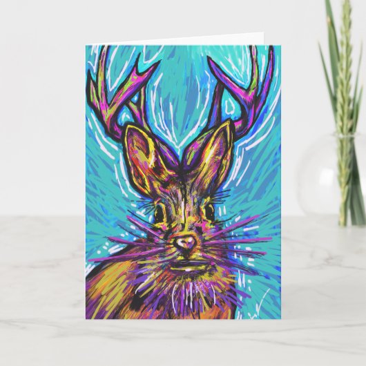 Jackalope Blank Folded Note Kaart (Voorkant)