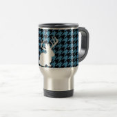 Jackalope Blue Black Houndstooth Reisbeker (Voorkant rechts)