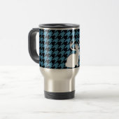 Jackalope Blue Black Houndstooth Reisbeker (Voorkant links)