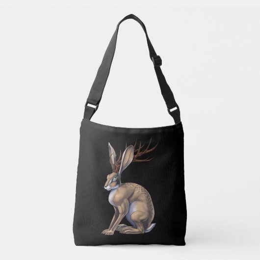 Jackalope Cryptid Animal Crossbody Tas (Voorkant)