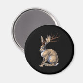 Jackalope Cryptid Animal Magneet (Voorkant / Achterkant)