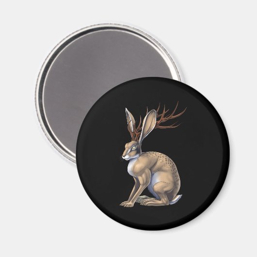 Jackalope Cryptid Animal Magneet (Voorkant / Achterkant)