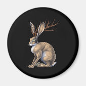 Jackalope Cryptid Animal Magneet (Voorkant)