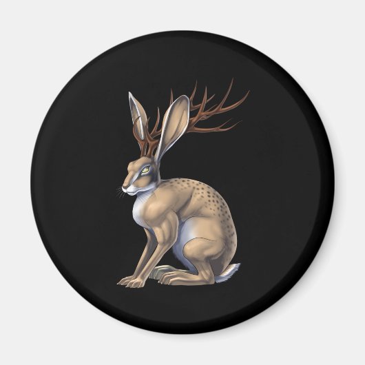 Jackalope Cryptid Animal Magneet (Voorkant)