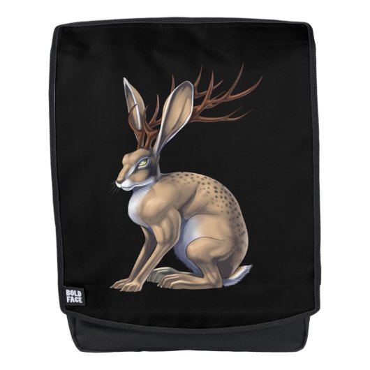 Jackalope Cryptid Animal Rugtassen (Voorkant)