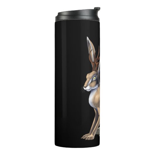 Jackalope Cryptid Animal Thermosbeker (Gedraaid links)