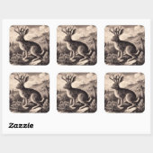 Jackalope  Illustratie Vierkante Sticker (Vel)
